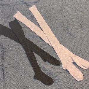 2 pair sweater socks - 1 knee high & 1 thigh high
